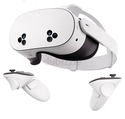 Meta Quest 3s VR headset with controllers and head strap