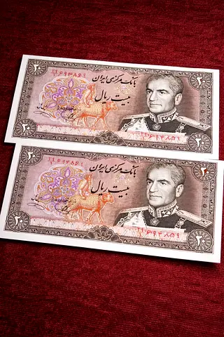 Pair of vintage Iranian banknotes (2) - collectible
