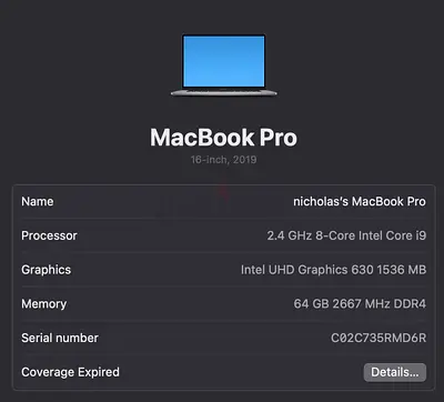 MacBook Pro 2019