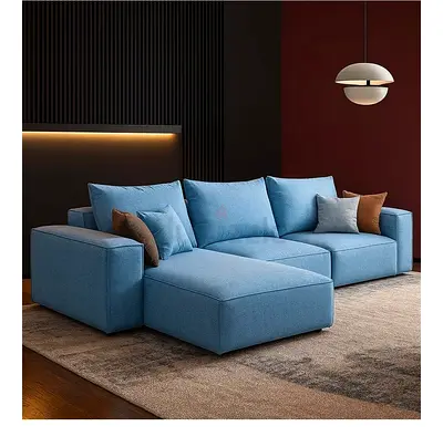 L-Shaped Sofa Set | Modern Sectional Sofa with Comfortable Cushions | Space-Saving Cor