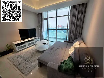 شقة غرفتين وصالة مفروشة للإيجار في أبراج غلفا الراشدية 1 – إطلالة مفتوحة – باركن وجيم ومسبح – جاهزة للسكن فوراً