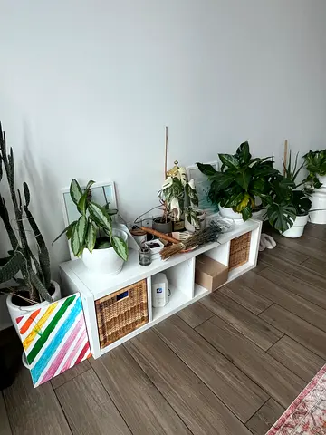 Ikea Kallax White Shelving Unit with Wooden Boxes for Free