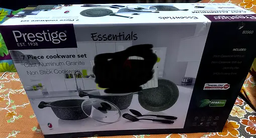 BRAND NEW Prestige 7 Piece Cookware Set - Granite Cookware
