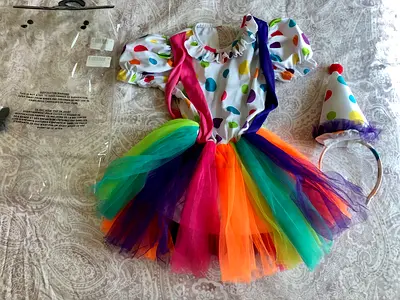 Girl Clown Costume 3/4 year old