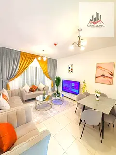 Sharjah - New Muwaileh - Super Deluxe One-Bedroom Apartment with a spacious living room, fully equip