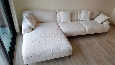 The Lóóm Collection L Shape Sofa Beige Good condition