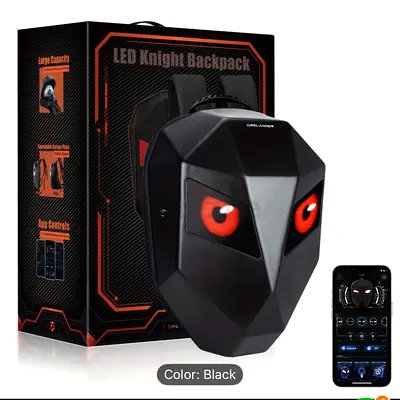 My Black LED Knight Backpack — App-controlled Hard-Shell Backpack