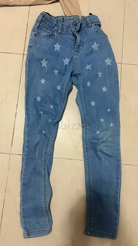 Y2K Vintage Childrens light-blue star print denim jeans - good condition