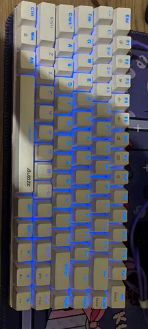 AJAZZ 60% Mechanical Keyboard - White with Blue Backlight