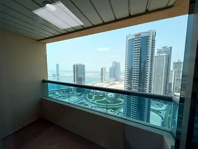 Direct sea view, free parking, AC, gym, pool, sauna & jacuzzi with a 3 master bedroom apartment with built-in wardrobes and maid room