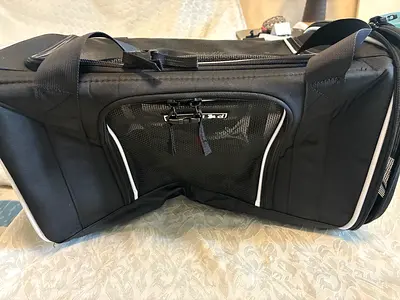 Black soft-sided travel bag pet carrier — brand new , never used for small pets