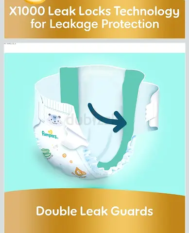 4 Packs of baby diapers with double leak guards and panty, 48p per bag, original bag pack.