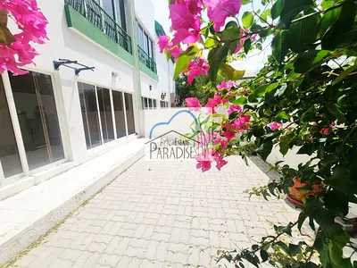 Away from fly zone/ private entrance /3 Bedrooms villa /4 Bathrooms /private back yard/fitted kitchen/4 parking/maid room/available for rent in mirdif