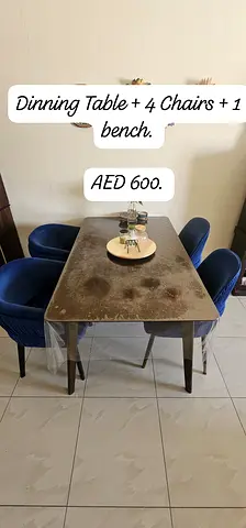 Dining Table with 4 Chairs and 1 Bench 1.5yr old