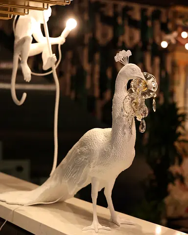 SELETTI Peacock LED lamp design by Marcantonio 100x29cm H69cm