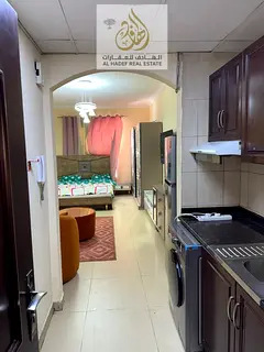 For Rent in Ajman – Fully Furnished Studio in Al Yasmin Towers 📢 A great opportunity for monthl