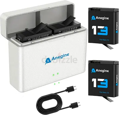 Gopro Hero 13 Battery Charger Set, 2 Pack 2,100 mAh High Capacity Batteries