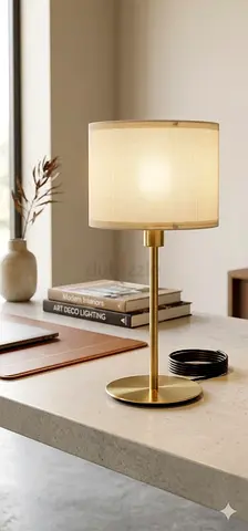 Title: IKEA ÅRSTID Table Lamp - Brass with White Shade  Description: Selling a classic IKEA ÅRSTID t