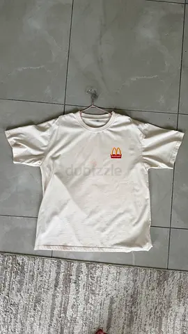 White unisex T-shirt with small McDonalds-style logo — worn a few times