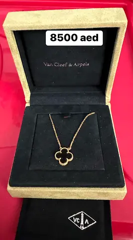 Authentic Van Cleef and Arpels Alhambra Vintage Onyx Necklace