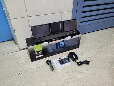 Addex Speaker Alarm Mini Sound System (Aux, iPod/iPhone old Dock) with Box, Remote and accessories