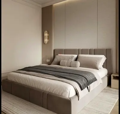 Elegant Customizable Modern Bed Frame with Upholstered Headboard – Design Your Dream Bedroom with T