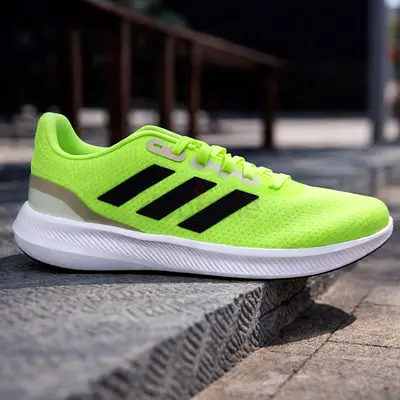 Adidas running shoe - neon green, lightly used 43 and 44