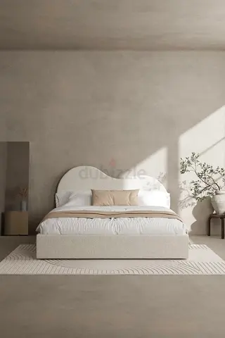 My upholstered bed frame with curved headboard (Brand New)