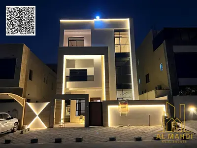 Description: A spacious and elegantly designed three-story villa with a rooftop terrace is for sale in Al Yasmin (Al Maidan), Ajman. Featuring a pract