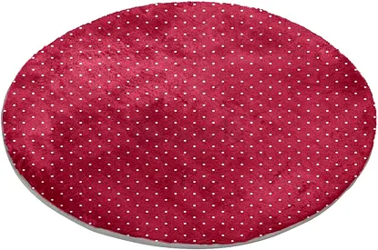 White Dots on Red Round Area Rug for Bedroom Living Room Study Playing