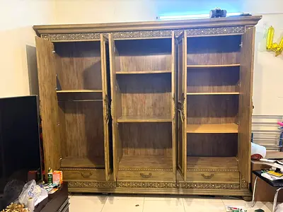 Elegant Wooden Storage Cabinet and bed 200x200
