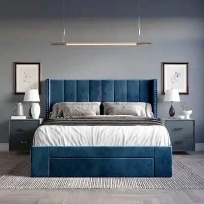 Luxury Queen size fully customisable bedframe with soft Valvet Storage can be installed