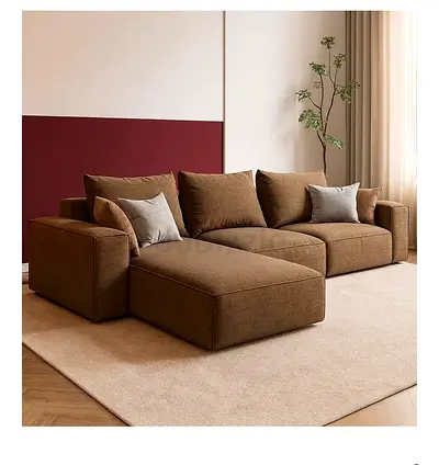 L-Shaped Sofa Set | Modern Sectional Sofa with Comfortable Cushions | Space-Saving Cor