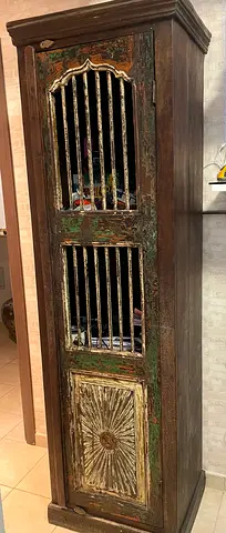 Beautiful vintage-style wooden cabinet for sale 🤍 Originally bought from Lucky Furniture