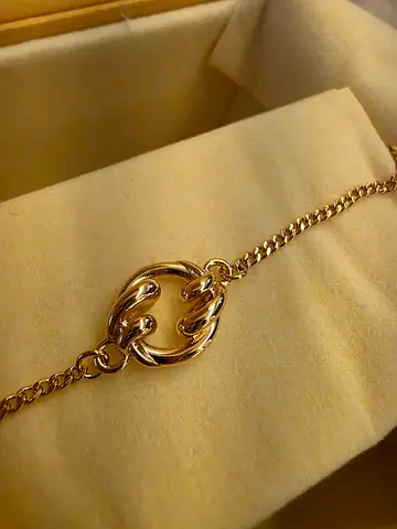 FENDI FF Gold-tone chain bracelet with circular link