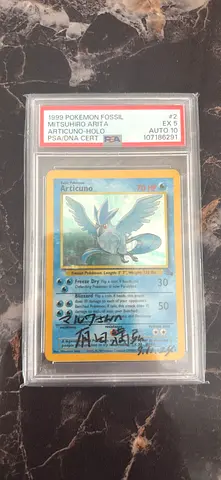 1999 Pokémon Fossil Articuno Holo Signed By Mitsuhiro Arita