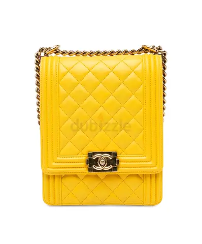 Chanel Boy Bag Yellow Lambskin Original Price AED 9,798 Selling for AED 7,000 Rare piece bill availa
