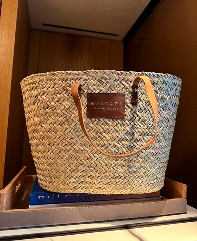 Bvlgari Resort Dubai Straw Tote Bag