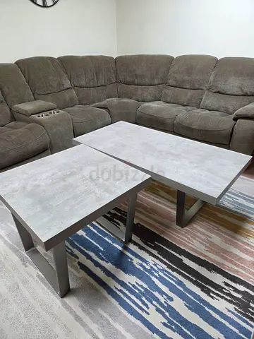 Cinder Fabric Electric Corner Recliner +2 Coffee tables