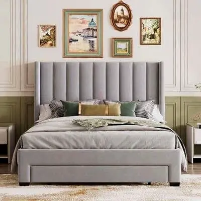 Brand new luxury king size fully customisable bedframe in soft Valvet Fabric