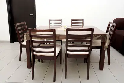 Modern Wooden Dining table with 6 Chair sale for 320/-