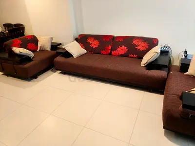 5 seater heavy wood sofa