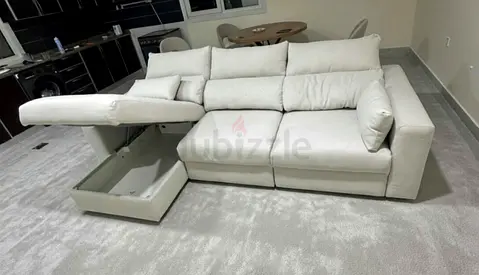 Ikea eskilstuna L shape sofa bed with storage beige