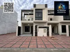Townhouse villa for sale in Al Yasmin – Modern design, ground floor, first floor and roof with sup