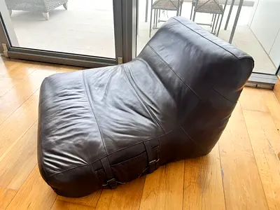 My brown leather lounge chair - wide single seater