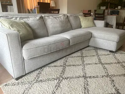 West Elm L-Shape Sofa Bed with Storage – Grey