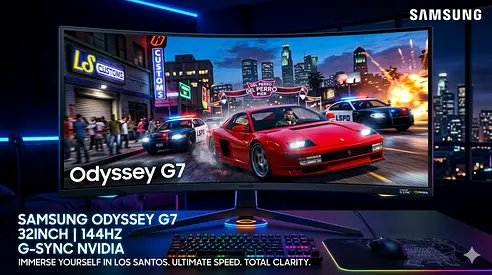 144HZ WQHD SAMSUNG ODYSSEY G7 GAMING CURVED MONITOR NVIDIA G-SYNC