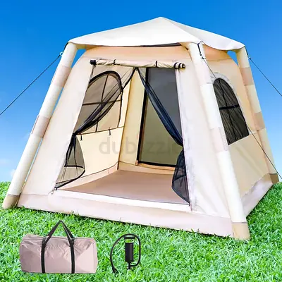 Easy Setup 4 Season Glamping Tent, 2-4 Persons Waterproof Windproof Ultraviolet-Proof Outdoor Self-S