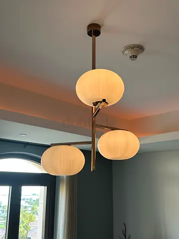 3 globe pendant light - brass