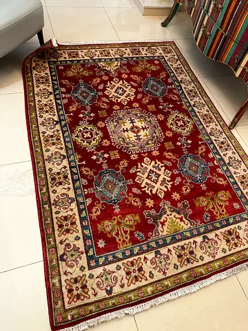 Caucasian Kazakh design wool carpet 150x218 cm